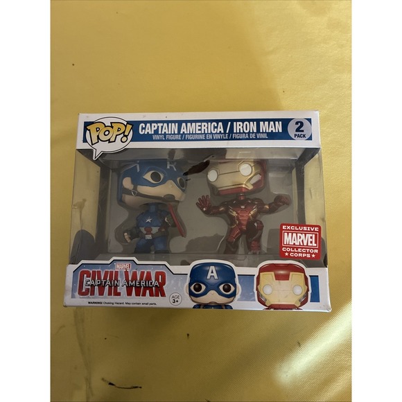 Funko Other - Funko Pop Captain America & Iron Man 2-Pack Civil War Marvel Collector Corps